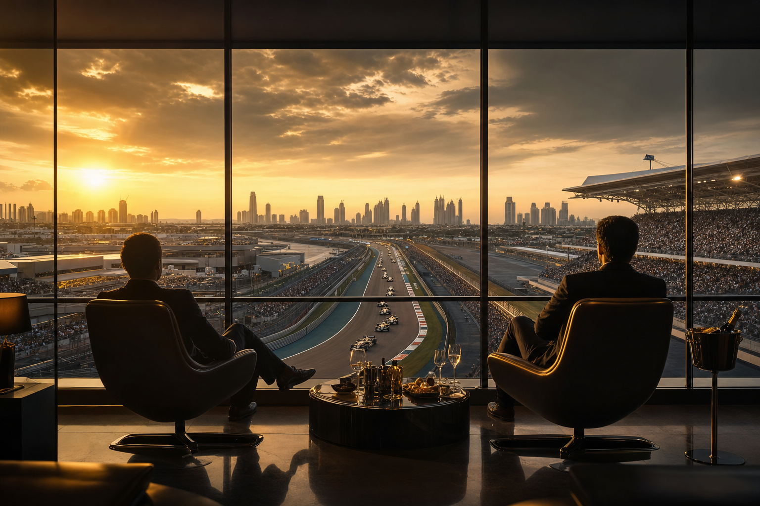 VIP-ложа Formula 1 на закате